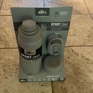 HydraGear Gray Sport Water Bottle 26oz